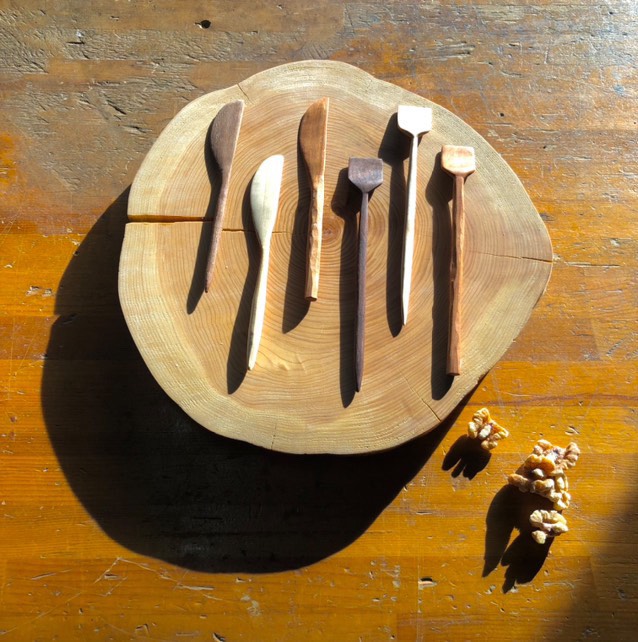 木のバターナイフとジャムスプーンを作る