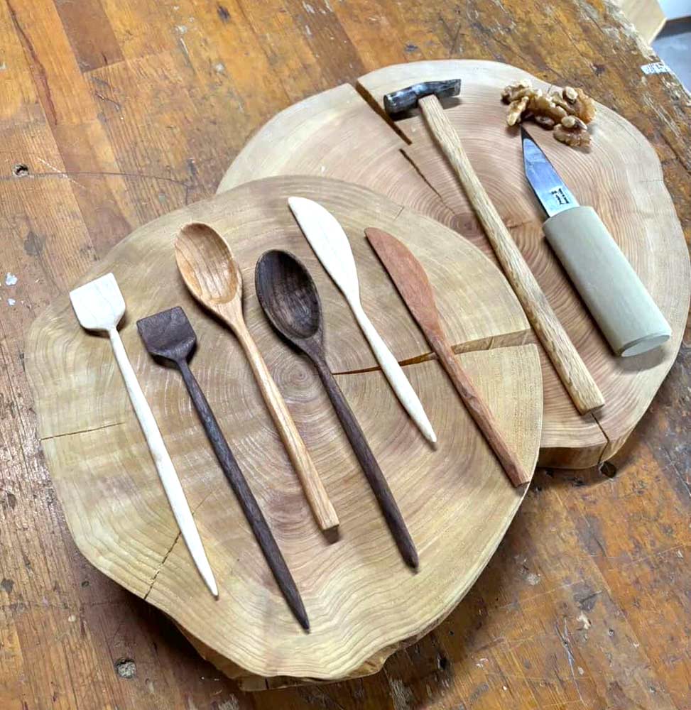 木のバターナイフとジャムスプーン ＆カレースプーンを作る